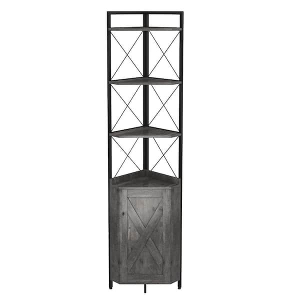 Tall Glass Corner Shelving Unit Bedroom Bathroom Living Room Stand Rack  Shelf
