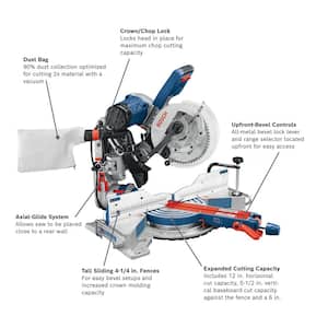 15 Amp Corded 10 in. Dual-Bevel Sliding Glide Miter Saw with 60-Tooth Carbide Saw Blade