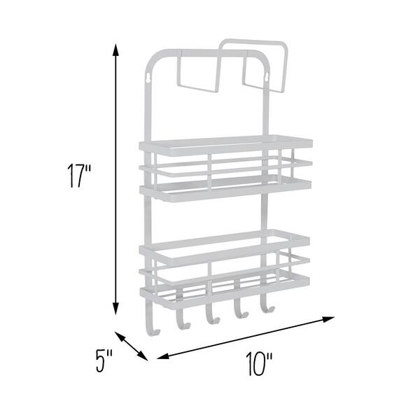 Honey Can Do Modern Wall 2 Tier Spice Rack Shelf - White