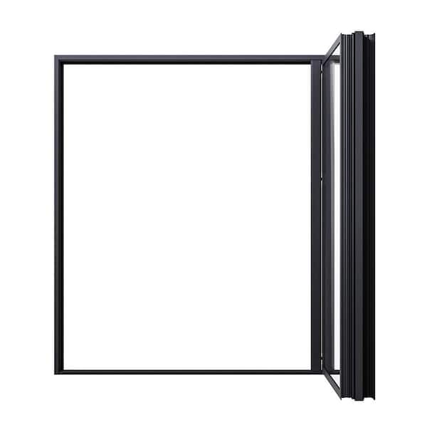 TEZA DOORS Teza 85 Series 72 in. x 80 in. Matte Black Left