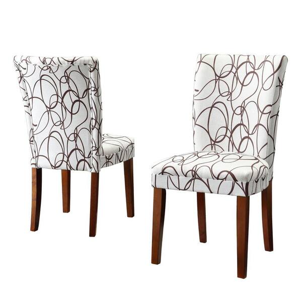 Unbranded 18 in. H Brownie Scrolls Print Side Chairs (Set of 2)-DISCONTINUED