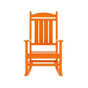 Kenly Orange Classic Plastic Outdoor Rocking Chair