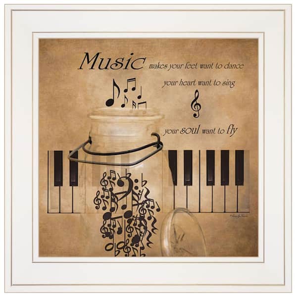 HomeRoots Charlie Music 1-Piece Framed Wall Art 15 in. x 15 in.
