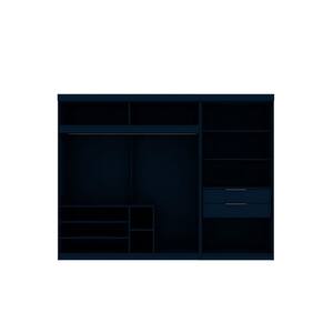 Mulberry Tatiana Midnight Blue Wardrobe Armoire with 2 Open Module Sections (81.3 in. H x 106.05 in. W x 21.65 in. D)