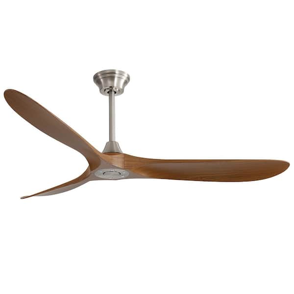 60 in. Brushed Nickel Flush Mount Outdoor Ceiling Fan Without Light, Reversible DC Motor, Remote and Smart APP Control