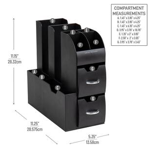 Organizador De Copos E Condimentos Mind Reader - Kit 2 Peças Preto Para Cozinha E Escritório