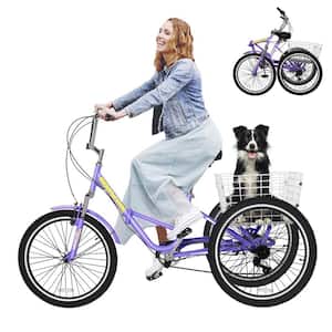 Adult Folding Tricycles, 7 Speed Folding Adult Trikes, 20 in. Bikes with Low Step-Through, Foldable Tricycle for Adults