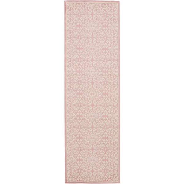 Nourison Jubilant Ivory/Pink 2 ft. x 7 ft. Moroccan Farmhouse Kitchen Runner Area Rug