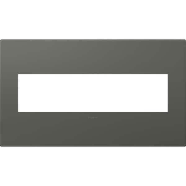 Legrand adorne 4 Gang Decorator/Rocker Wall Plate, Moss Grey (1-Pack)