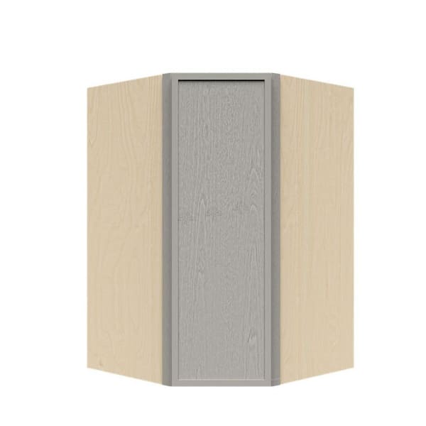 Slim Shaker Assembled 24 in. W x 30 in. H x 12 in. D Wall Diagonal Corner Kitchen Cabinet in Gray