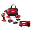 Milwaukee M18 18-Volt Lith-Ion Brushless Cordless Compact Hammer Drill/Impact Combo Kit w/2 Batteries & M18 Portable Inflator 3693-22CX-2848-20