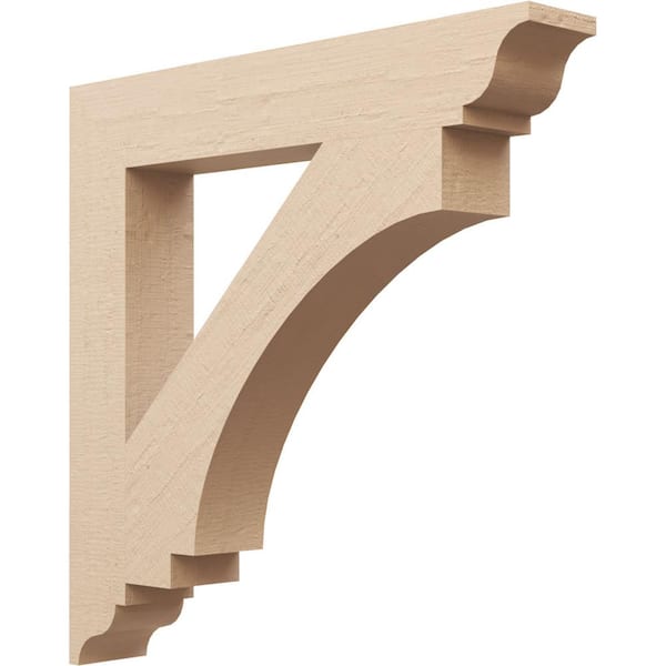 Ekena Millwork 5.5 in. x 36 in. x 36 in. Imperial Traditional Rough Cedar Woodgrain Timberthane Polyurethane Bracket, Primed Tan