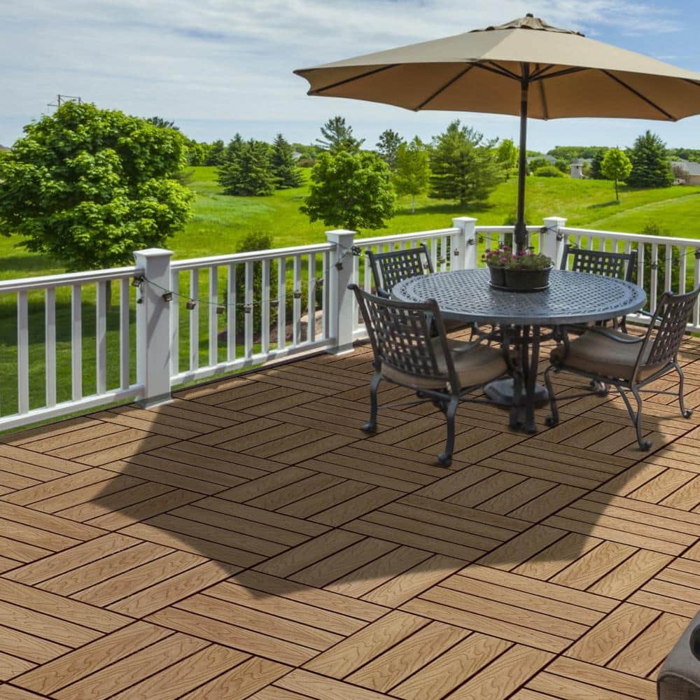 California Oak 12" x 12" Composite Interlocking Deck Tile
