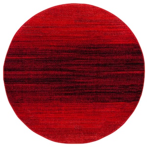 Adirondack Red/Black 6 ft. x 6 ft. Gradient Round Area Rug