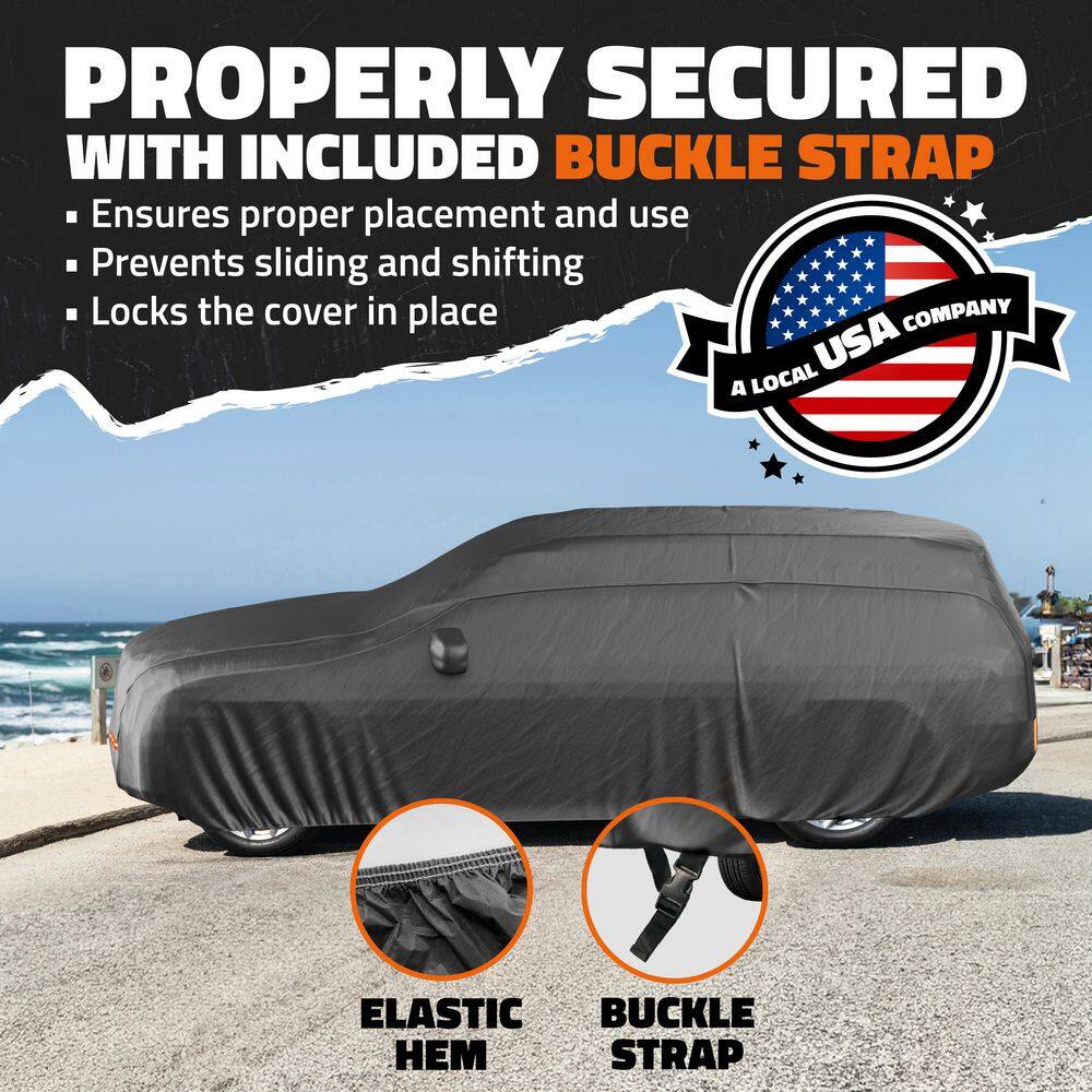 Heavy Duty Black PVC SUV Car Cover with Cotton Lining
