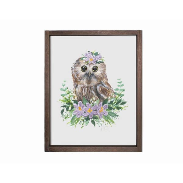 Unbranded Woodland Littles 1 Owl Farmhouse Decorative Sign 11 in. x 14 in.