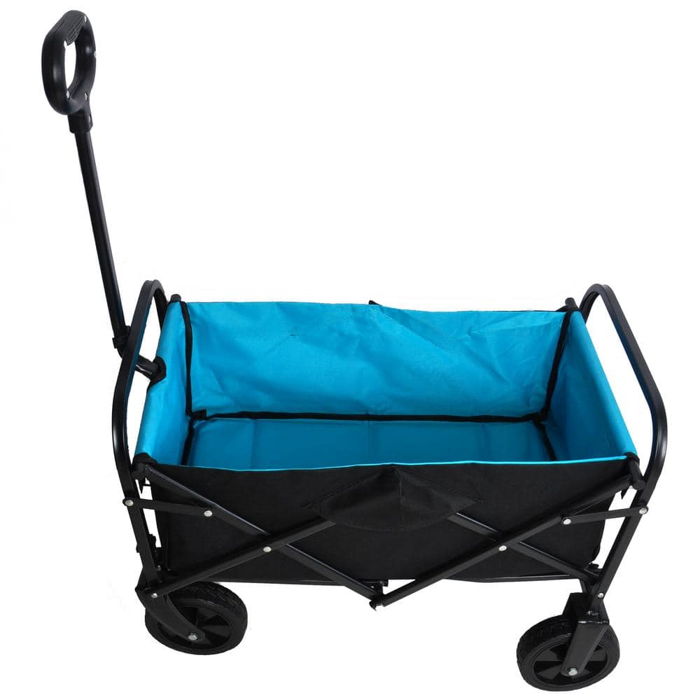 9.375 cu. ft. Metal Garden Cart with Fabric Bin, Collapsible Folding Wagon 