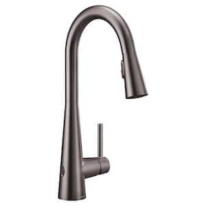 Sleek Touchless Single-Handle Pull-Down Sprayer Kitchen Faucet with MotionSense Wave in Black Stainless