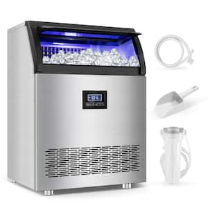 19.5 in. 360 lb/24h Half Size Cube Commercial Freestanding Ice Maker In Stainless Steel with 1-click automatic cleaning