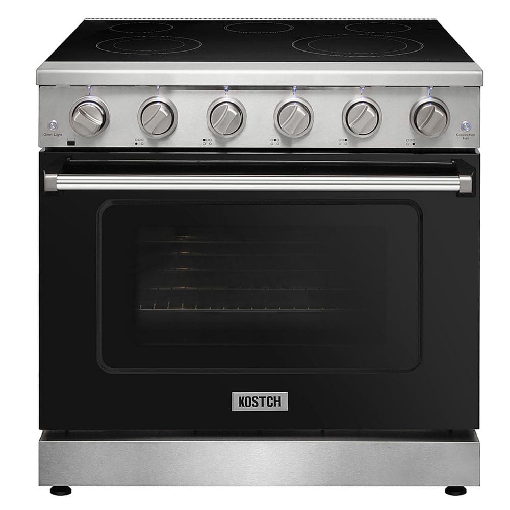 36 in. 5 Elements Freestanding Electric Range in Stainless Steel with 6.0 cu. ft. True Convection and Black Oven Door price history on PriceWatchPro