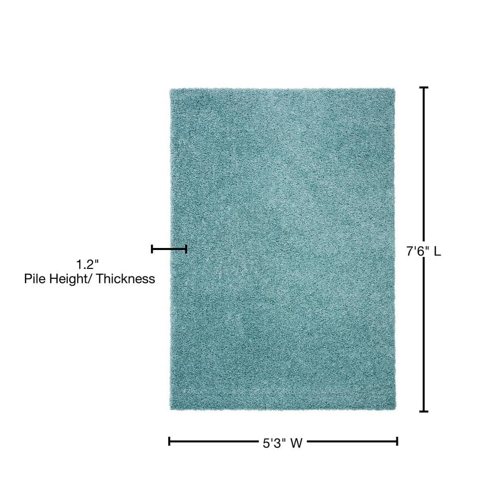 Aqua Bliss 59" Hand-Knotted Easy Care Shag Rug