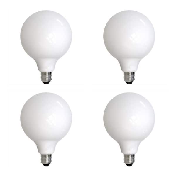 100-Watt Equivalent G40 Dimmable Milky Finish E26 LED Light Bulb in 3000K Soft White (4-Pack)