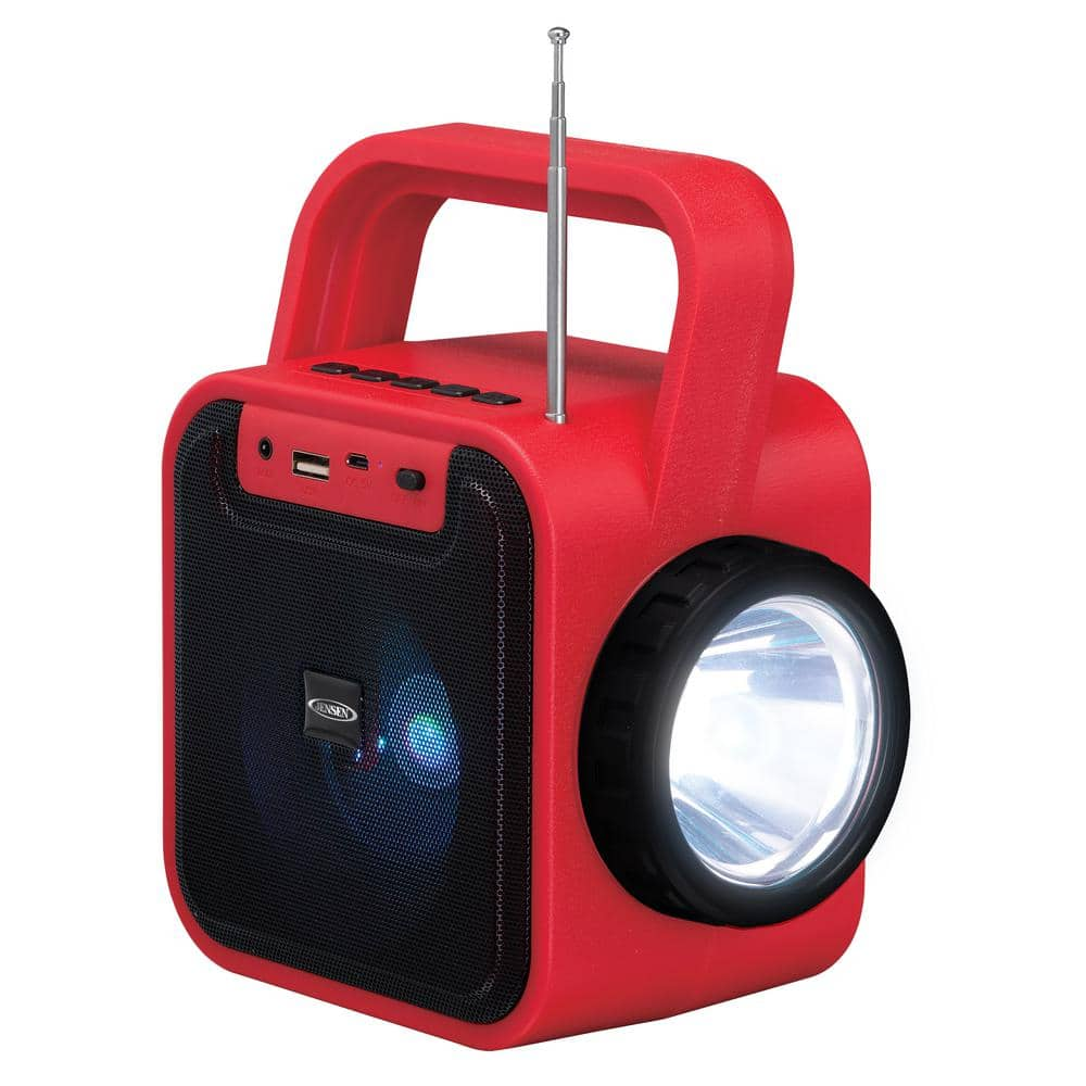 JENSEN Portable Speaker/Flashlight with Bluetooth and Solar Charging Panel