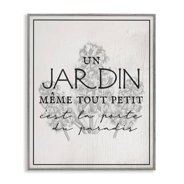 Stupell Industries Vintage Inspiring Garden by Daphne Polselli Gray Framed Nature Giclee Art Print 14 in. x 11 in.