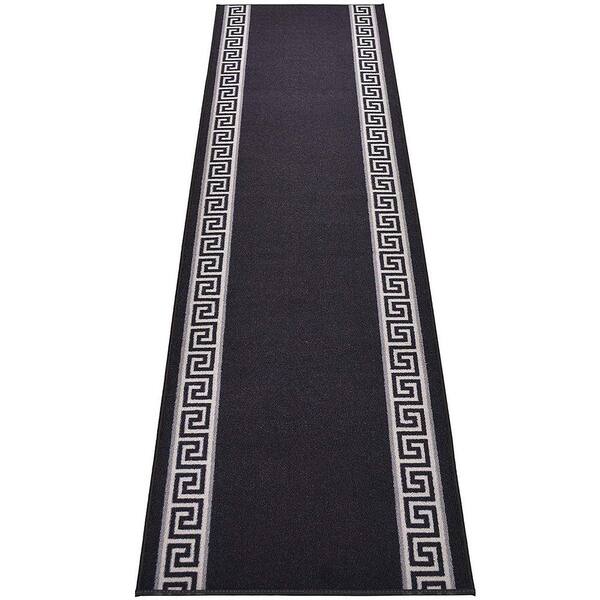 Custom Size Black Solid Plain Rubber Backed Non-Slip Hallway Stair Runner  Rug Carpet 22 inch Wide Choose Your Length 22in X 6ft