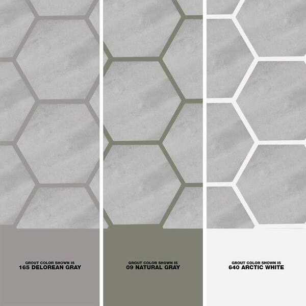 Metro Grey Hexagon 14 in. x 16 in. Matte Glazed Porcelain Floor and Wall Tile (10.07 sq. ft. / Case) Metro Grey Hexagon 14 in. x 16 in. Matte Glazed Porcelain Floor and Wall Tile (10.07 sq. ft. / Case)