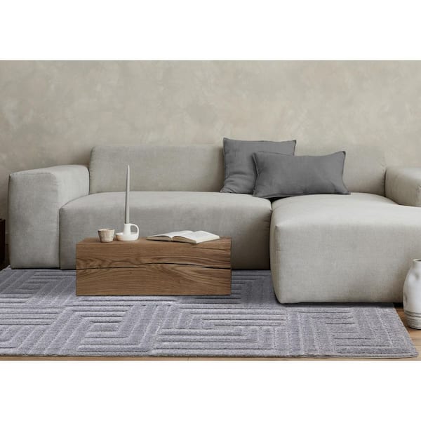 Intrigue Collections 8 ft. x 11 ft. Blue Geometric, Tonal/Solid Indoor Area Rug