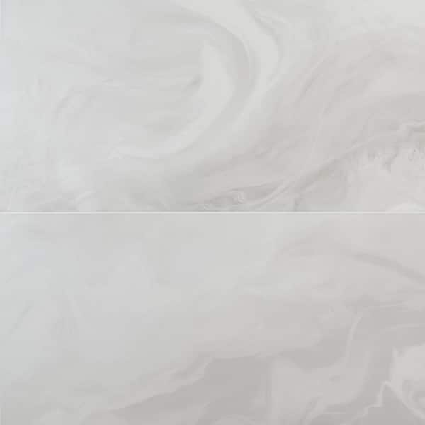 Ivy Hill Tile Savannah White 23.62 in. x 47.24 in. Polished Porcelain Floor and Wall Tile (15.49 sq. ft./Case)