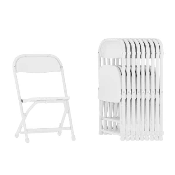White Kids Plastic Folding Chairs (Set of 10)