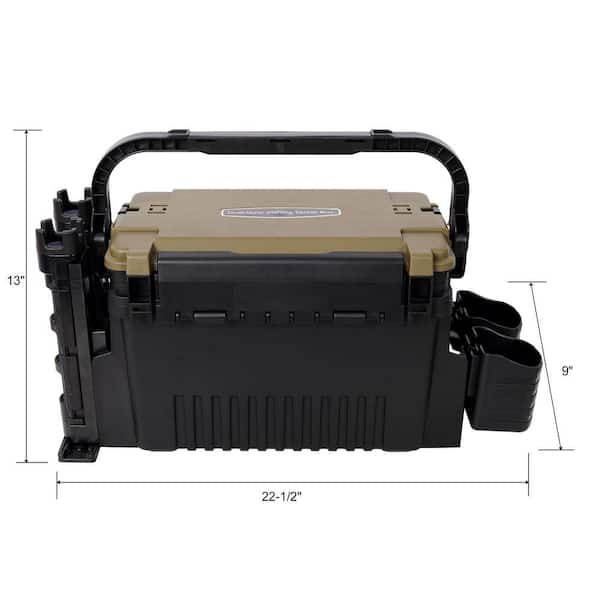 Damodpoy 9 in. W Army Green Plastic Portable Dual-layer Fishing