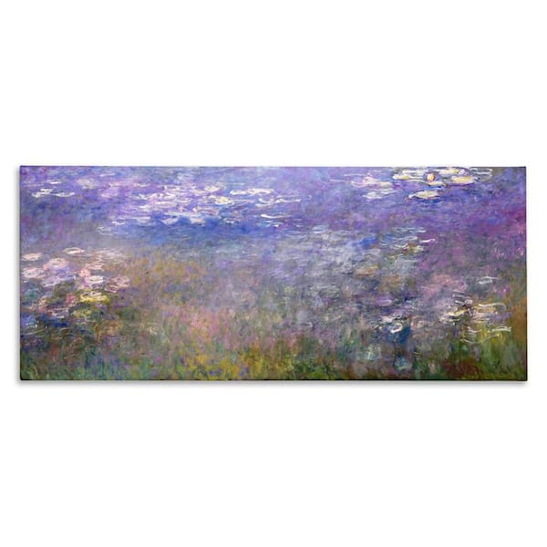 Classic Monet Pond Lilies by One 1000 Paintings 1-Piece Unframed Nature Graphic Art Print 20 in. x 48 in.