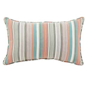 12 in. x 20 in. Woven Stripe Outdoor Lumbar Pillow