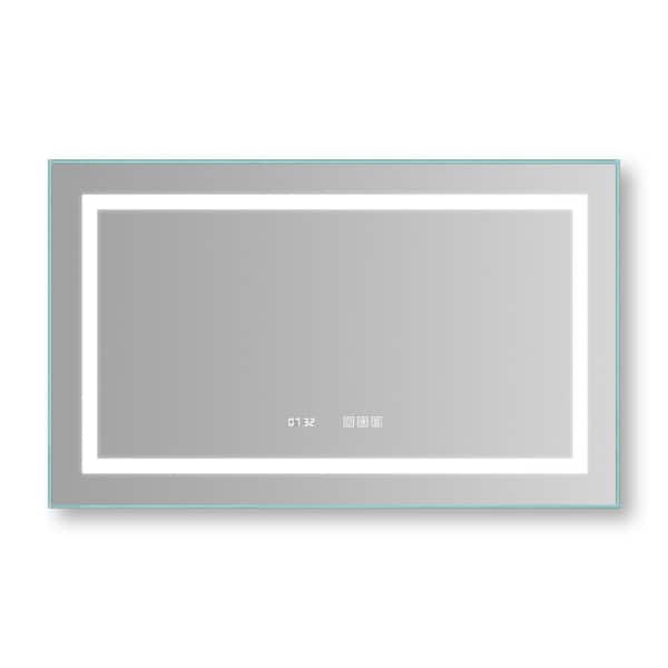 Unbranded 40 in. W x 24 in. H Rectangular Frameless Anti-Fog Wall-Mounted Bathroom Vanity Mirror in Silver