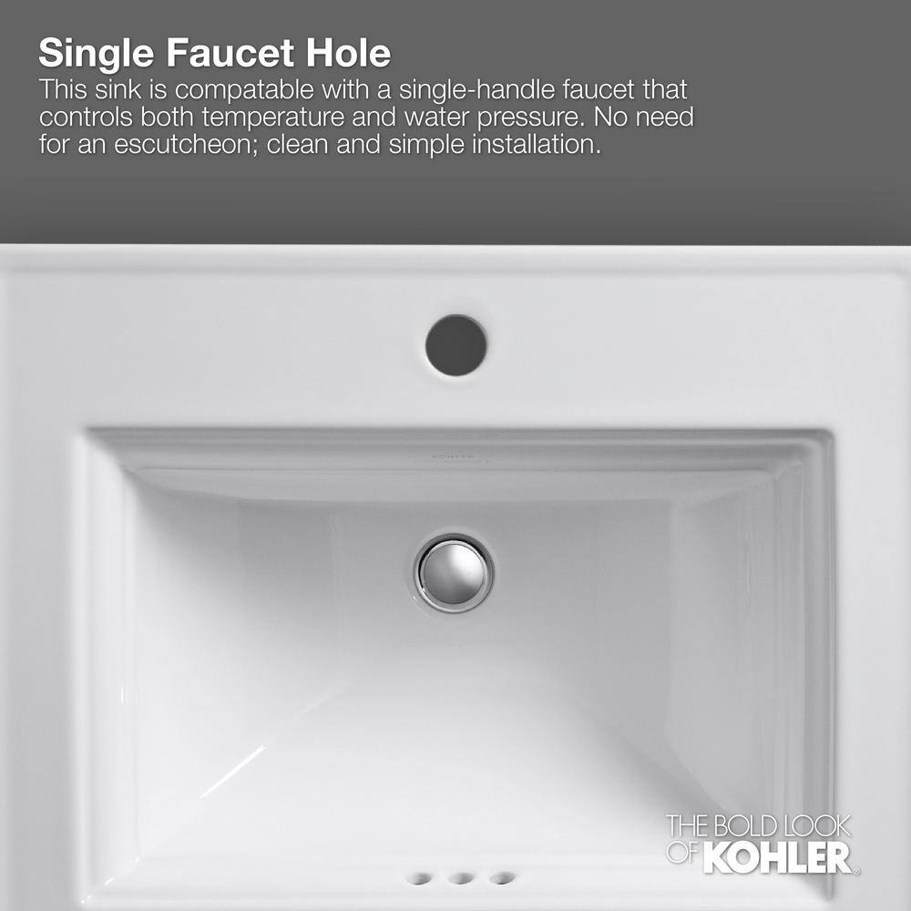 Serif White Ceramic Oval Drop-In Bathroom Sink