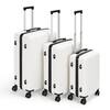 HIKOLAYAE 3-Piece Spinner Luggage Set, Hard Shell Case with TSA Lock in White HD-854-WELA