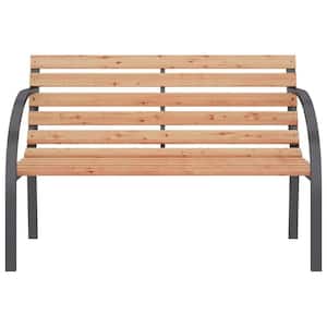 47.2 Wooden Iron Patio Outdoor Bench with Comfort Backrest and Metalic Armrests for Home Garden or Any Patio Space