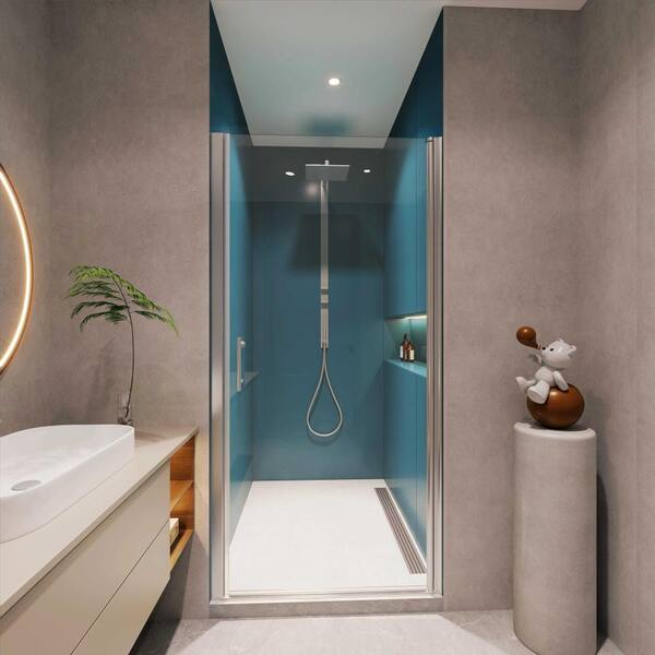 8体セット ZXDDMS 28-29 in. W x 72 in. H Semi-Frameless Pivot Shower Door in