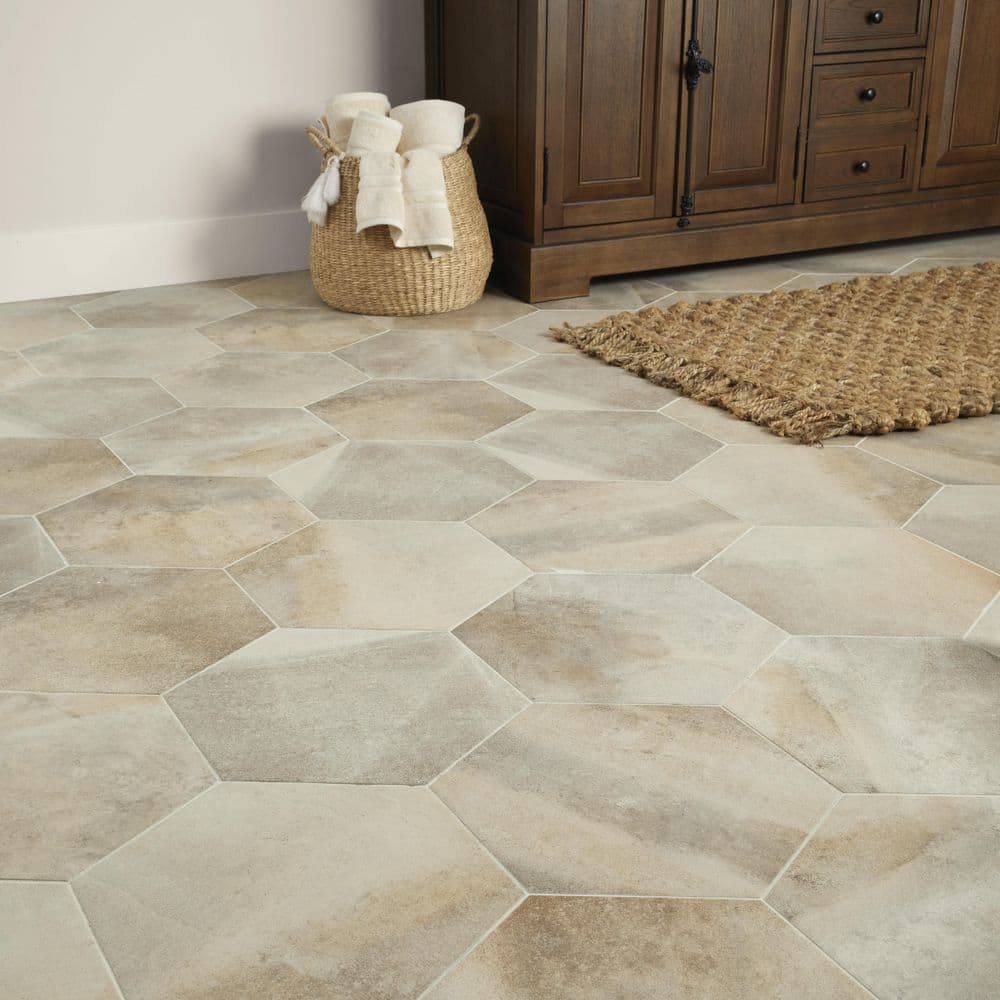 Vesuvius 8" Hexagon Matte Terracotta Porcelain Tile