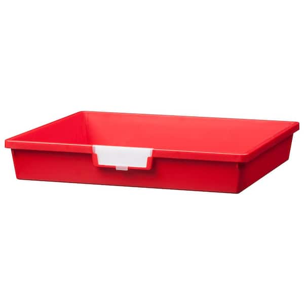 Unbranded 6 Gal. 3 in. Slim Line Single Depth Storage Tote in Primary Red (Pack of 3)