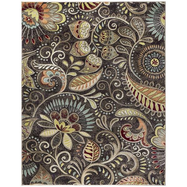 Capri Abstract Brown 7 ft. x 10 ft. Indoor Area Rug