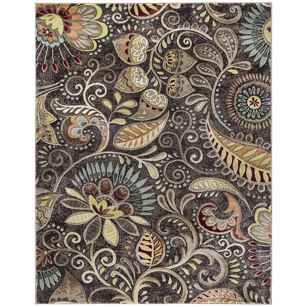 Capri Abstract Brown 9 ft. x 12 ft. Indoor Area Rug