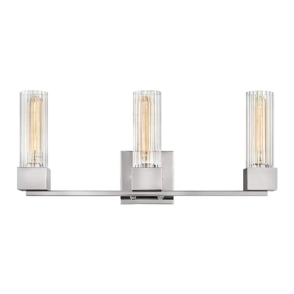 XANDER 23 in. 3-Lighs Polished Nickel Vanity Light