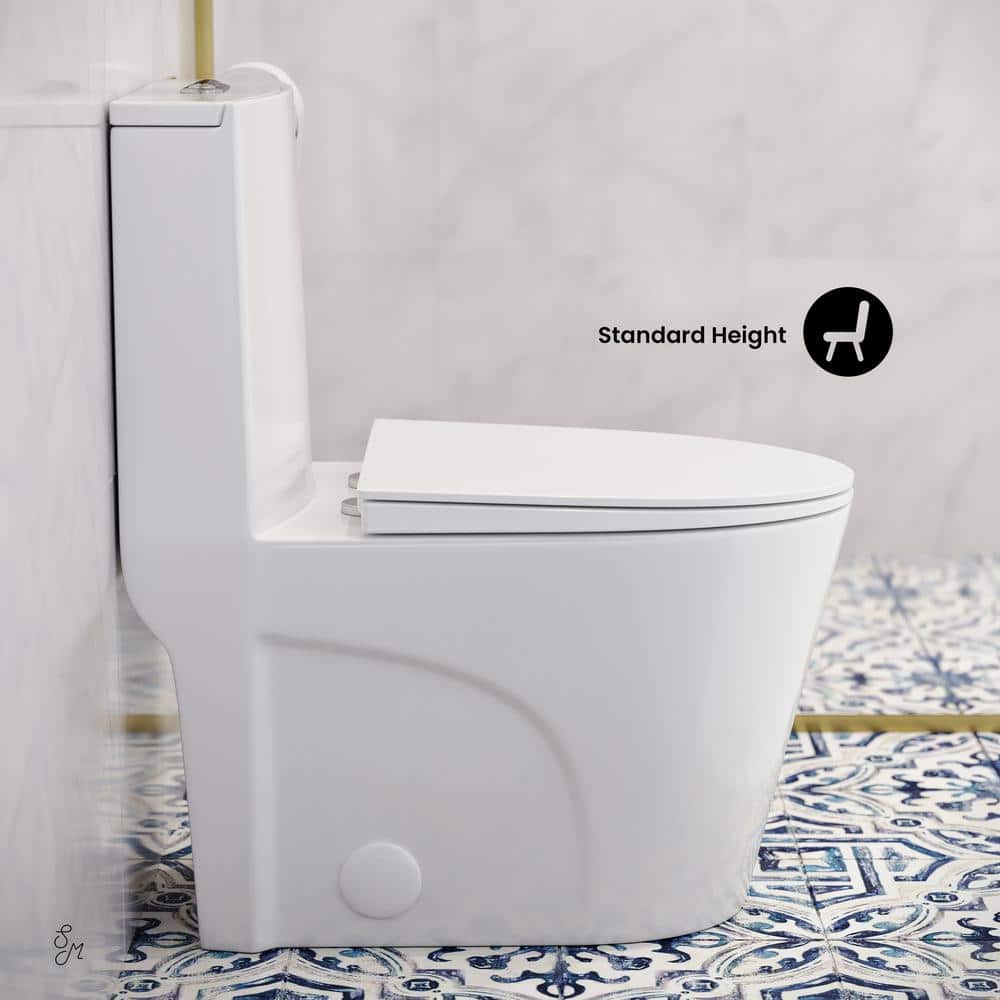 White Elongated Dual Flush High Efficiency Toilet