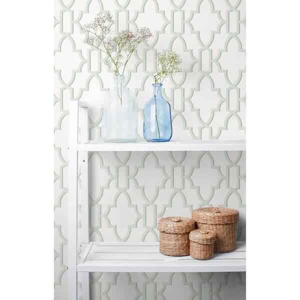 Luxe Haven Seaglass Coastal Lattice Peel and Stick Wallpaper (Covers 40.5 sq. ft.)