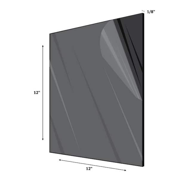 AdirOffice 12 in. x 12 in. x 0.093 in. Black Opaque Plexiglass