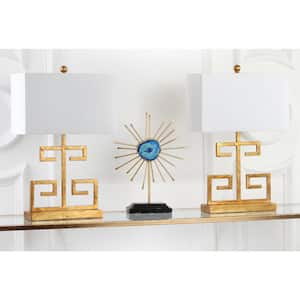 Greek 24 in. Gold Key Table Lamp with Off-White Shade (Set of 2)
